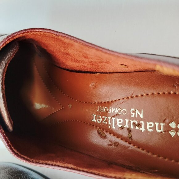 Naturalizer N5 COMFORT Sienna/Brown Lecture Two Tone Leather Sz 8M Slip on Shoe - Picture 8 of 9
